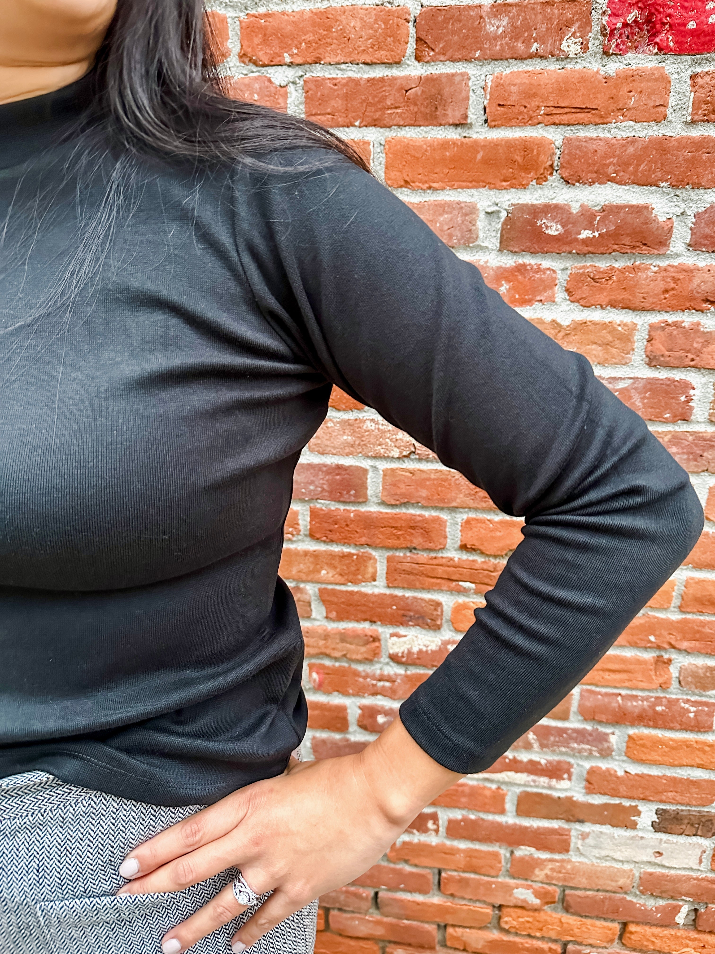 Long Sleeve Low Mock Top