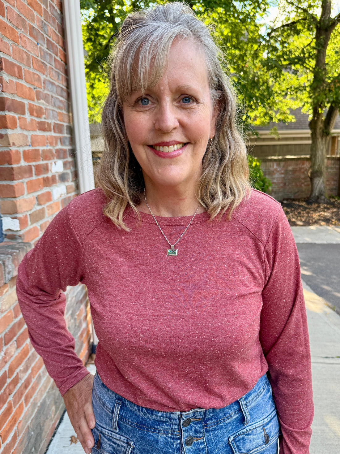 Long Sleeve Raglan Knit Top