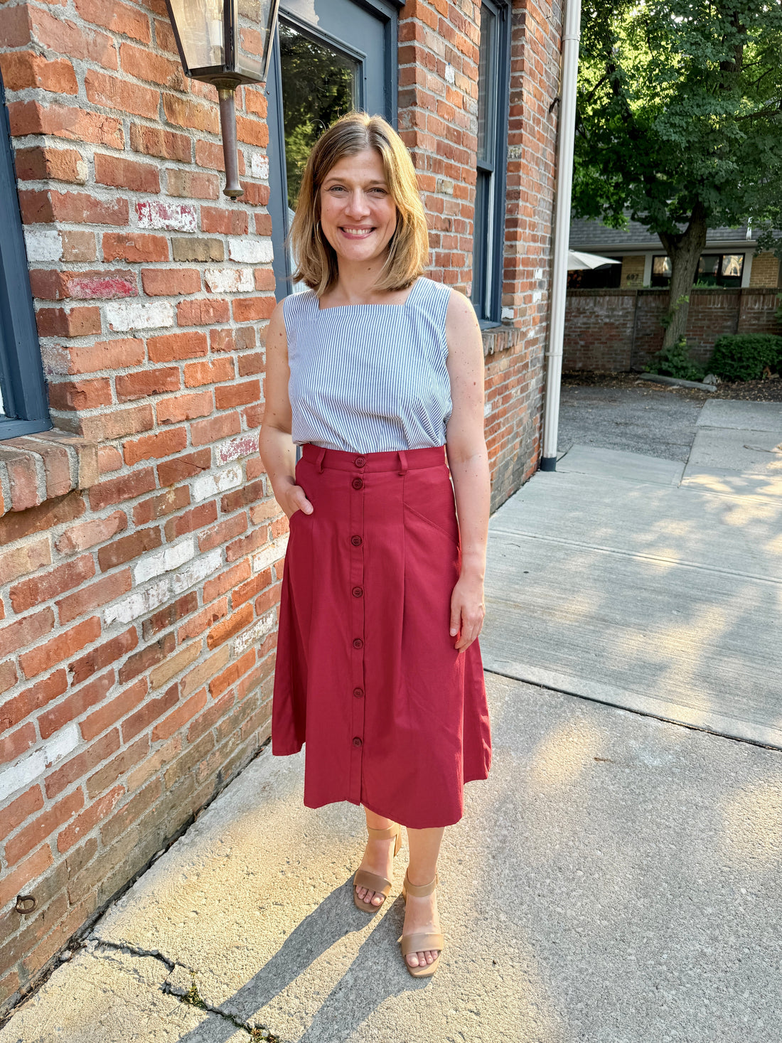 Sleeveless Square Neck Top