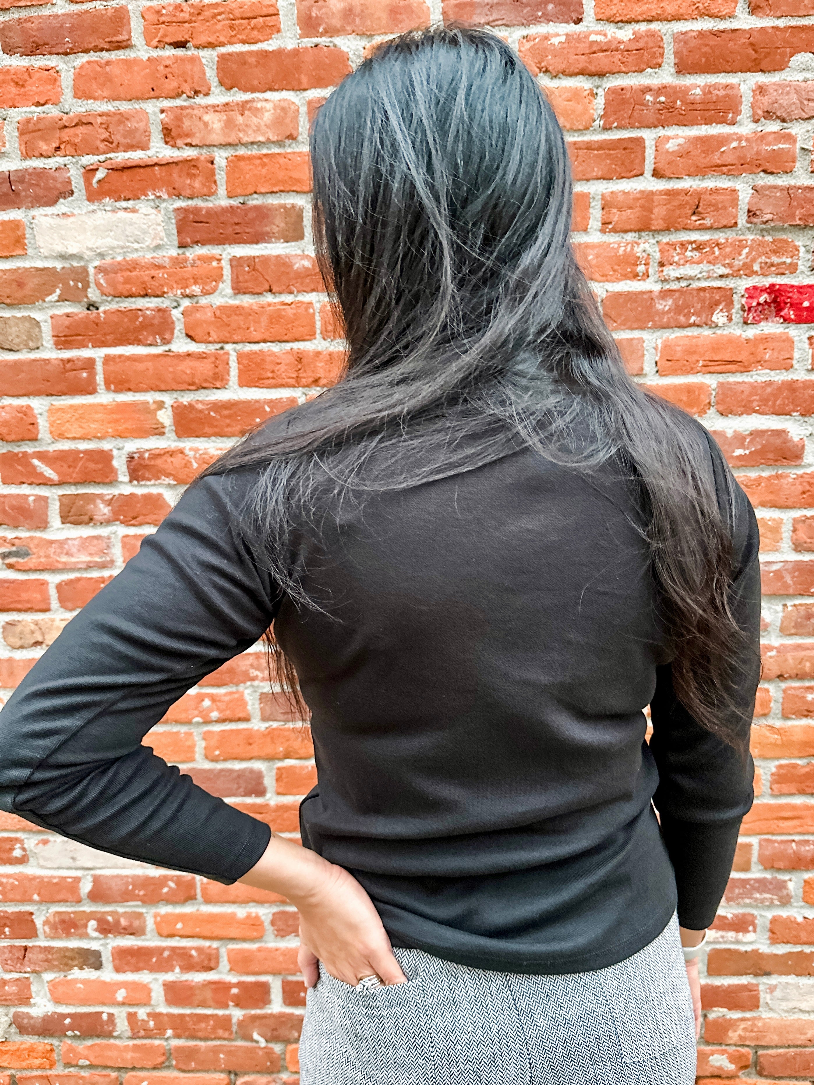 Long Sleeve Low Mock Top