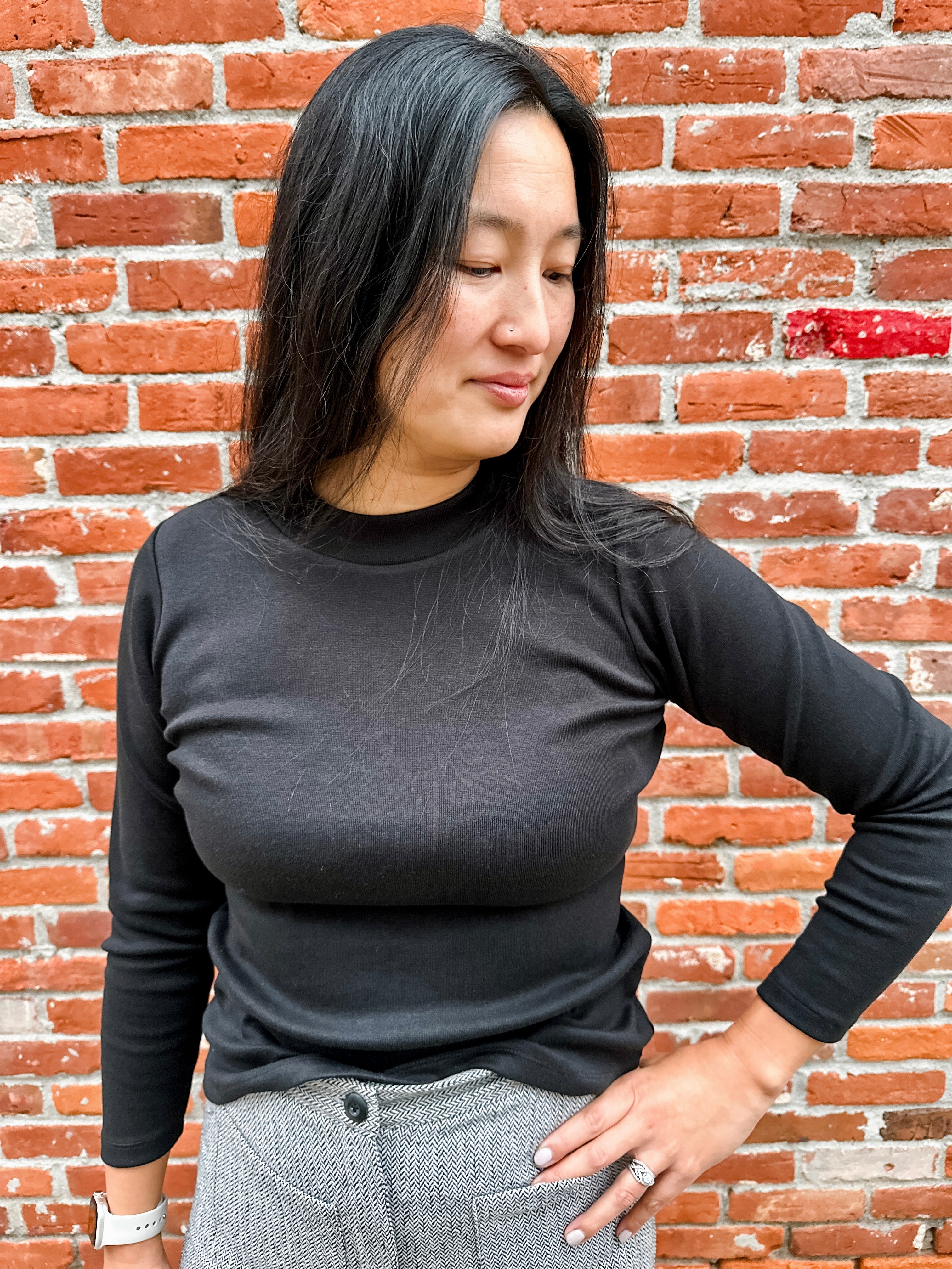 Long Sleeve Low Mock Top