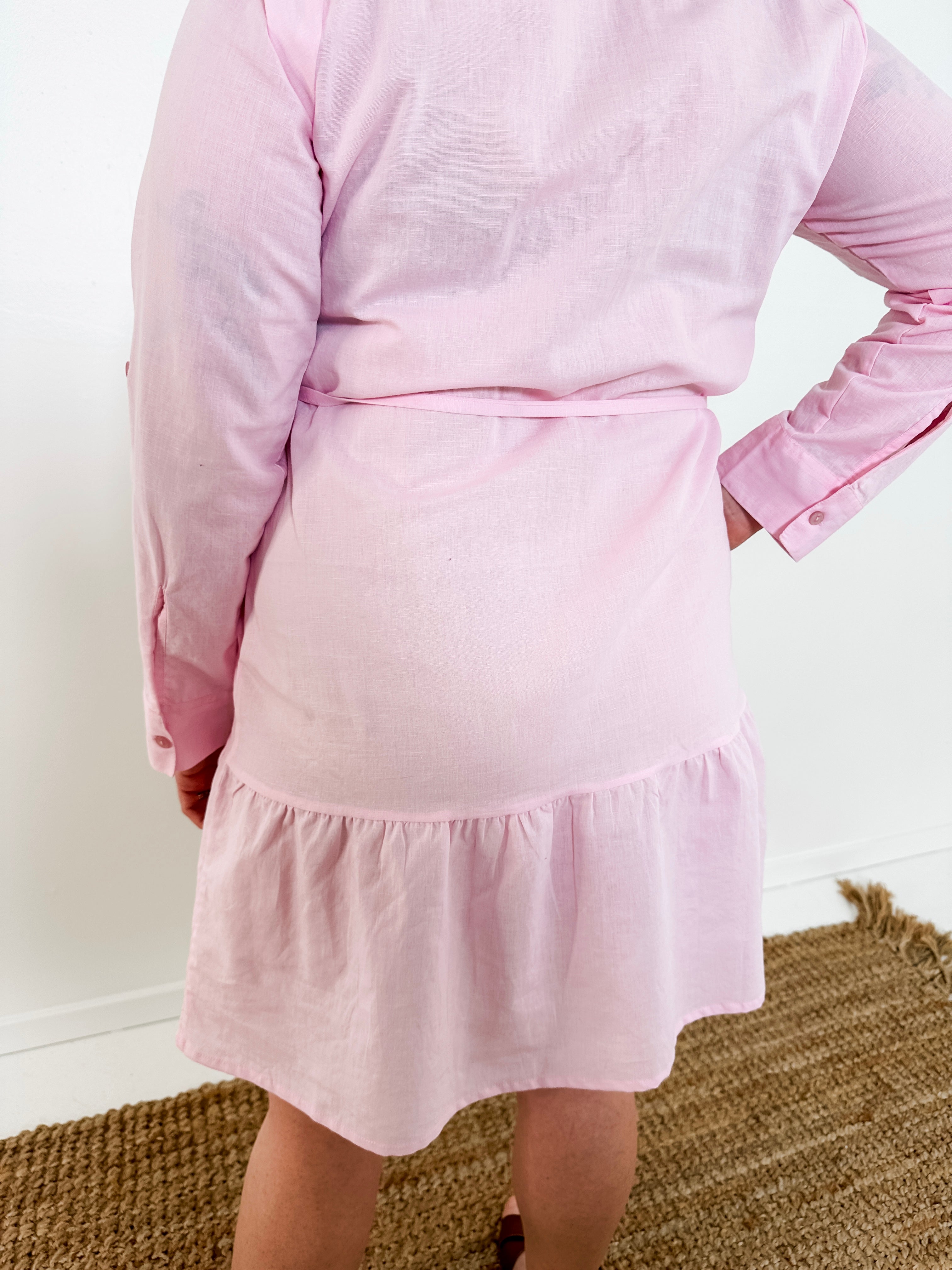 Lily Drop Waist Linen Dress