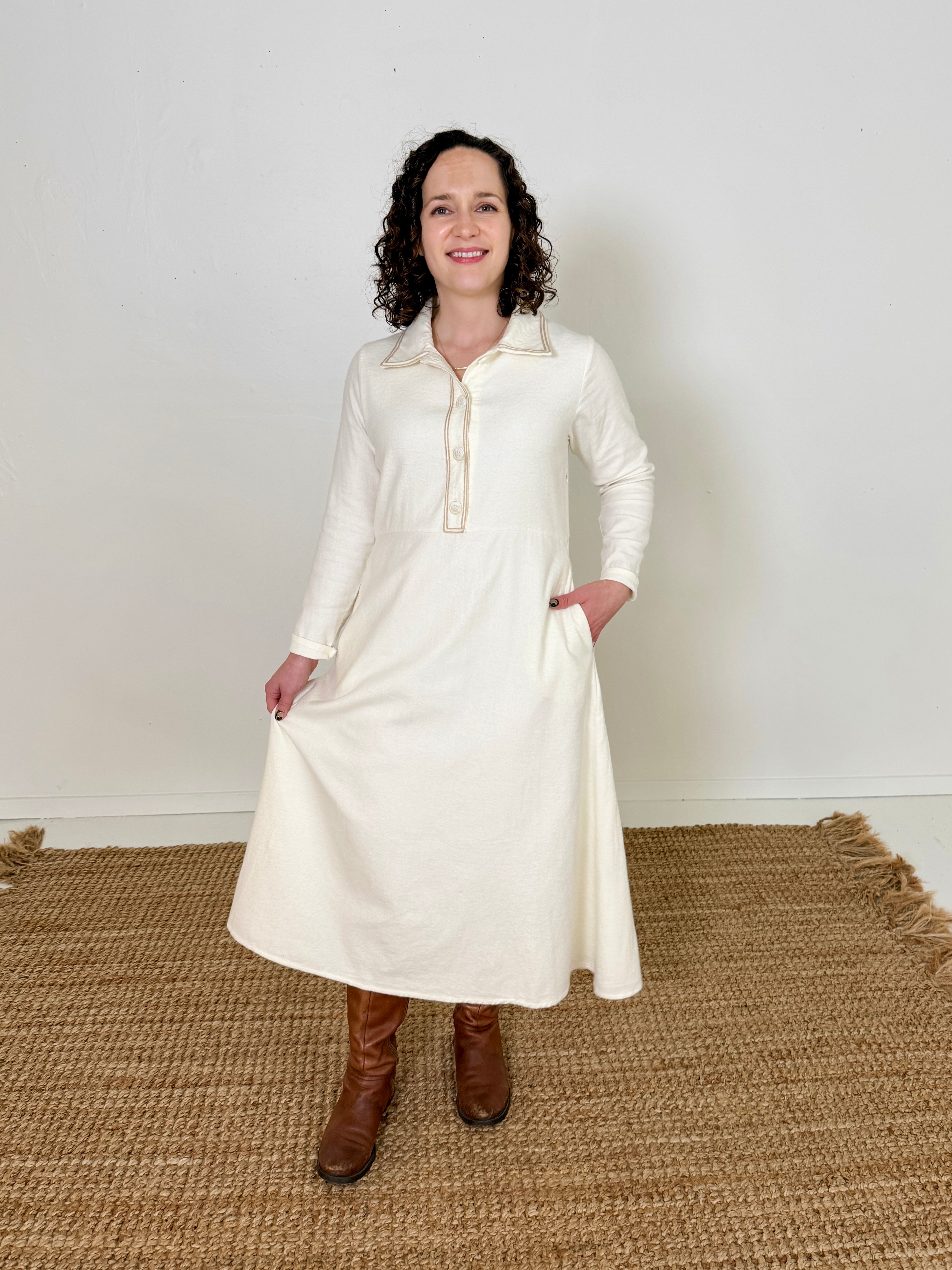 Fit & Flare Flannel Shirt Dress