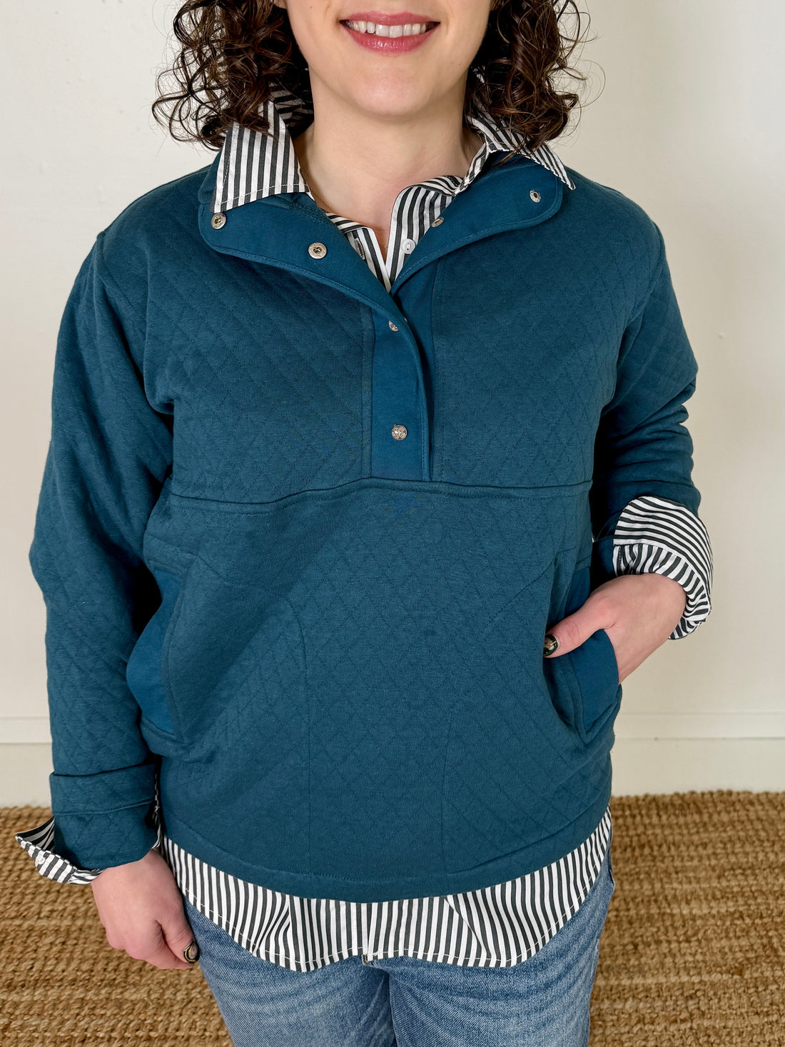 Quilted Snap Pullover