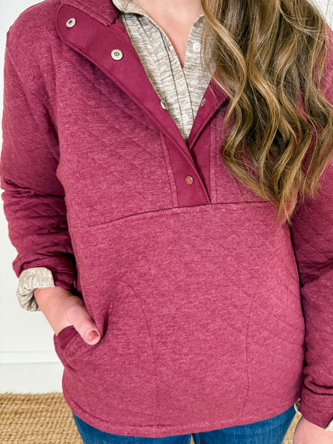 Quilted Snap Pullover