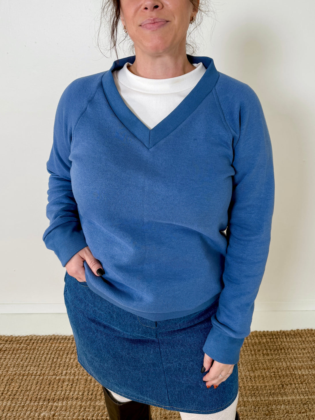 V-Neck Fleece Top