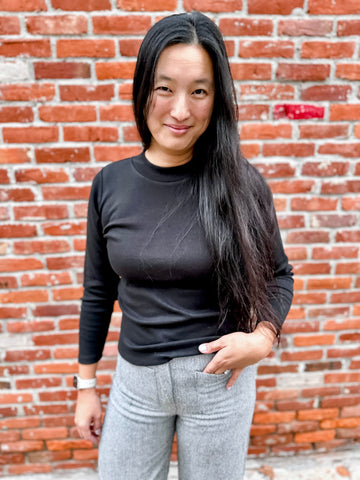 Long Sleeve Low Mock Top