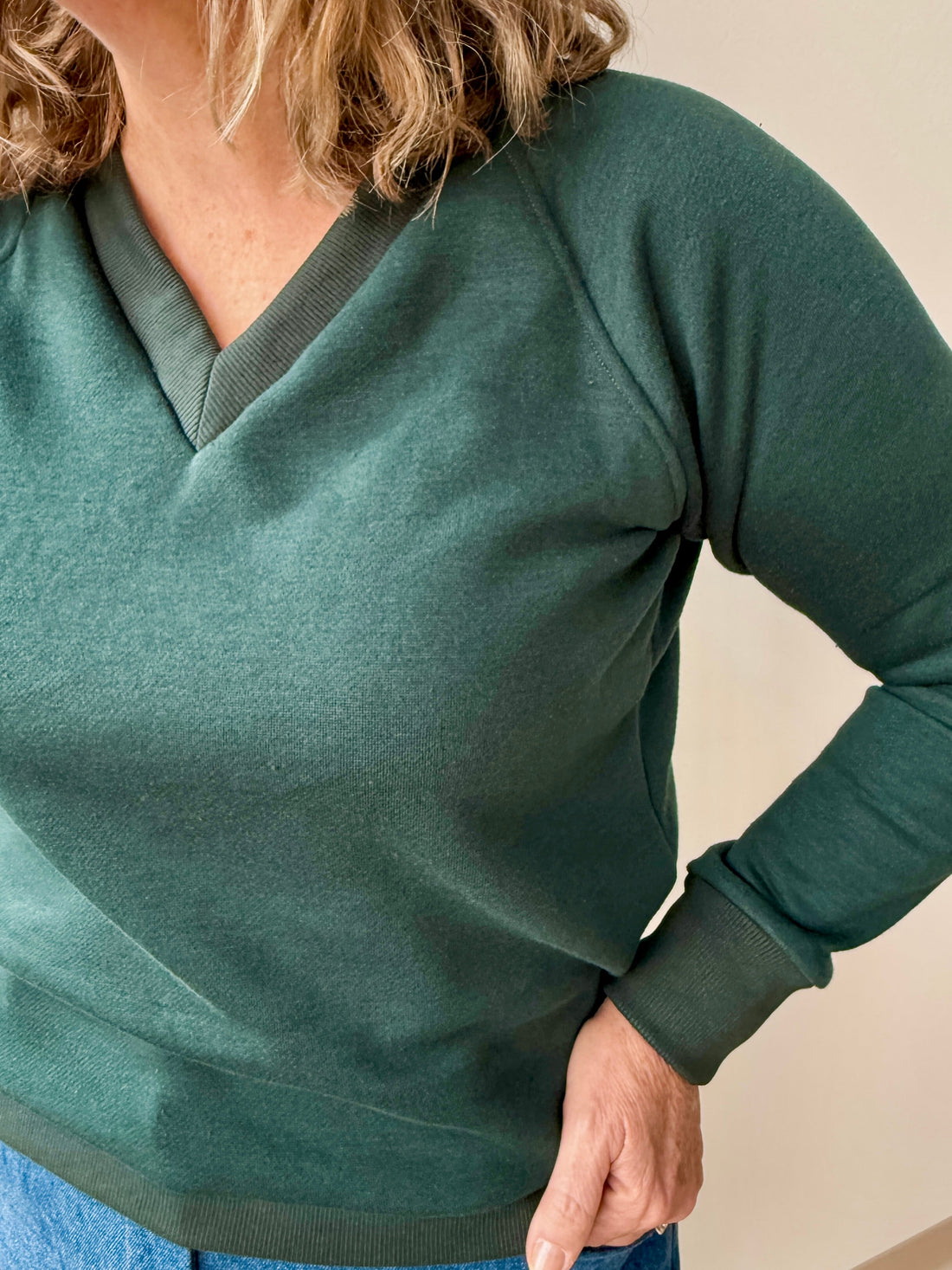 V-Neck Fleece Top