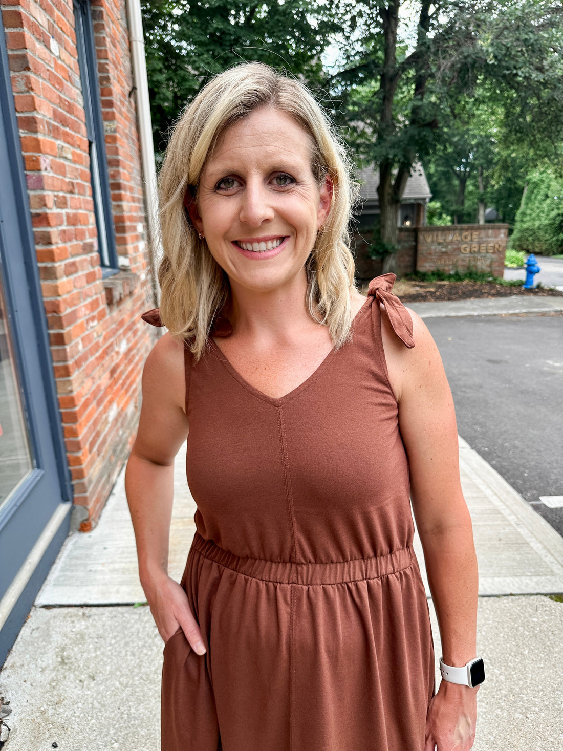 Shoulder Tie knit dress