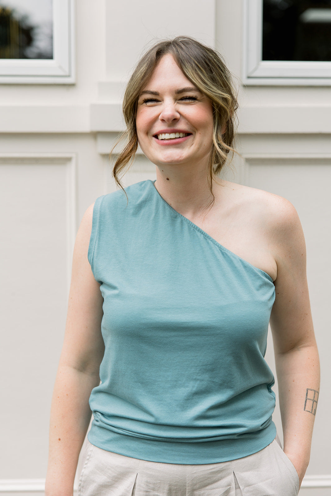 One Shoulder Knit Top