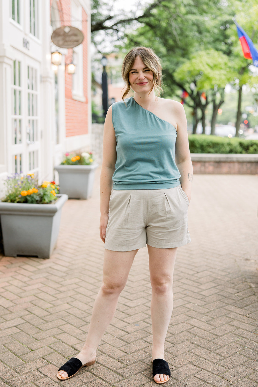 One Shoulder Knit Top