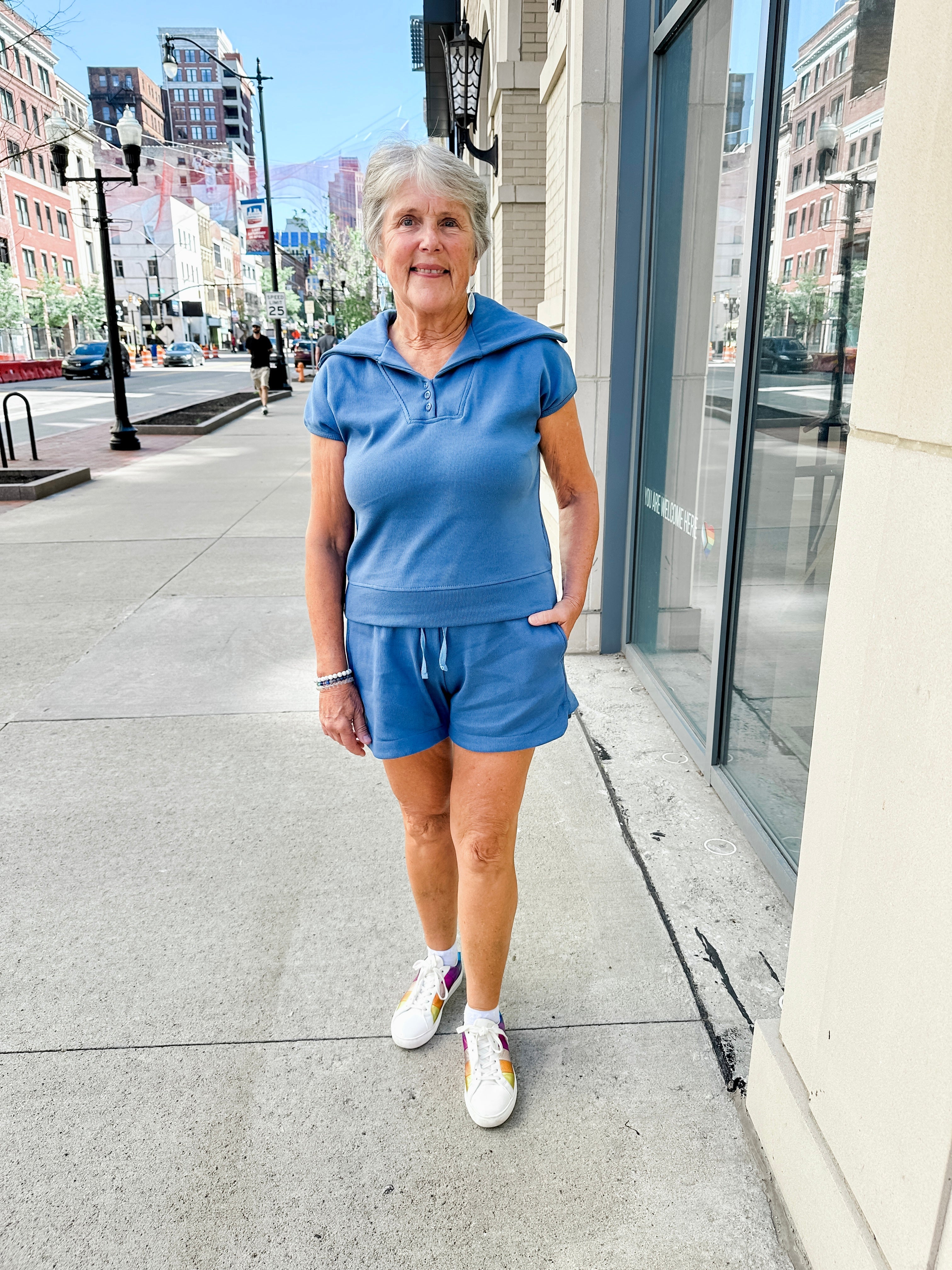 Knit Ribbed Retro Shorts