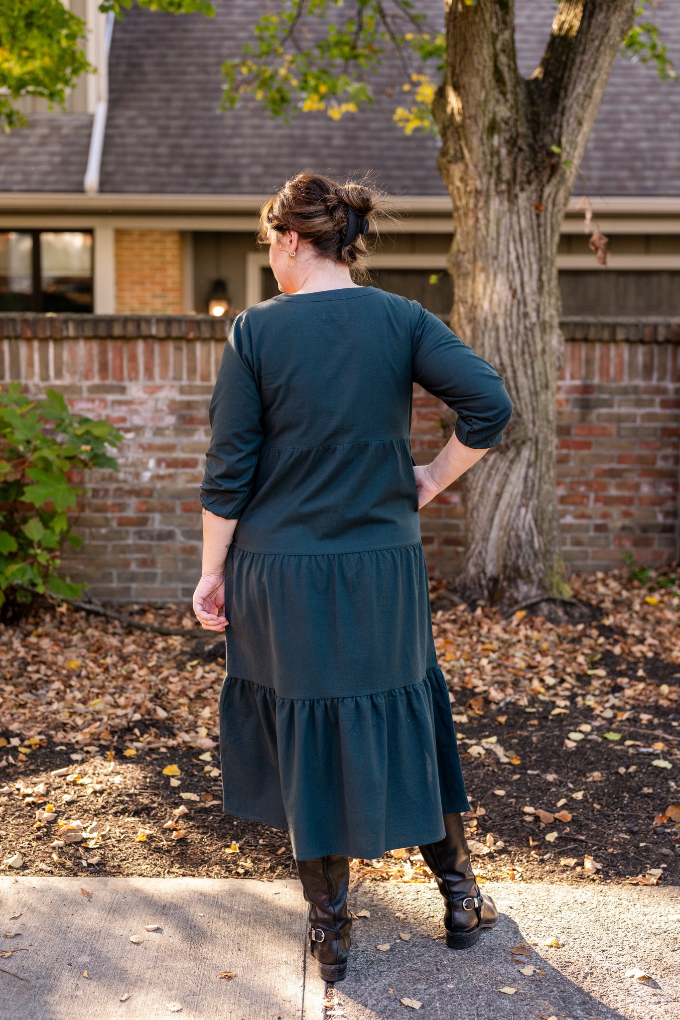 Button Front Tiered Dress