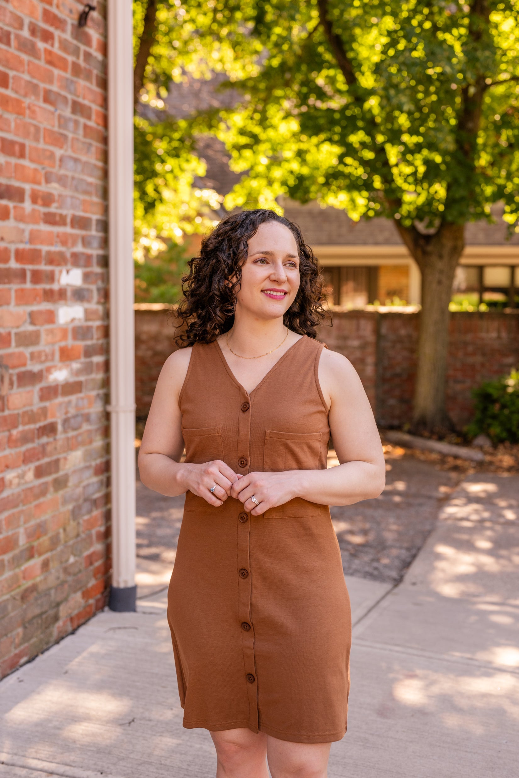 Annie Button-Front Dress