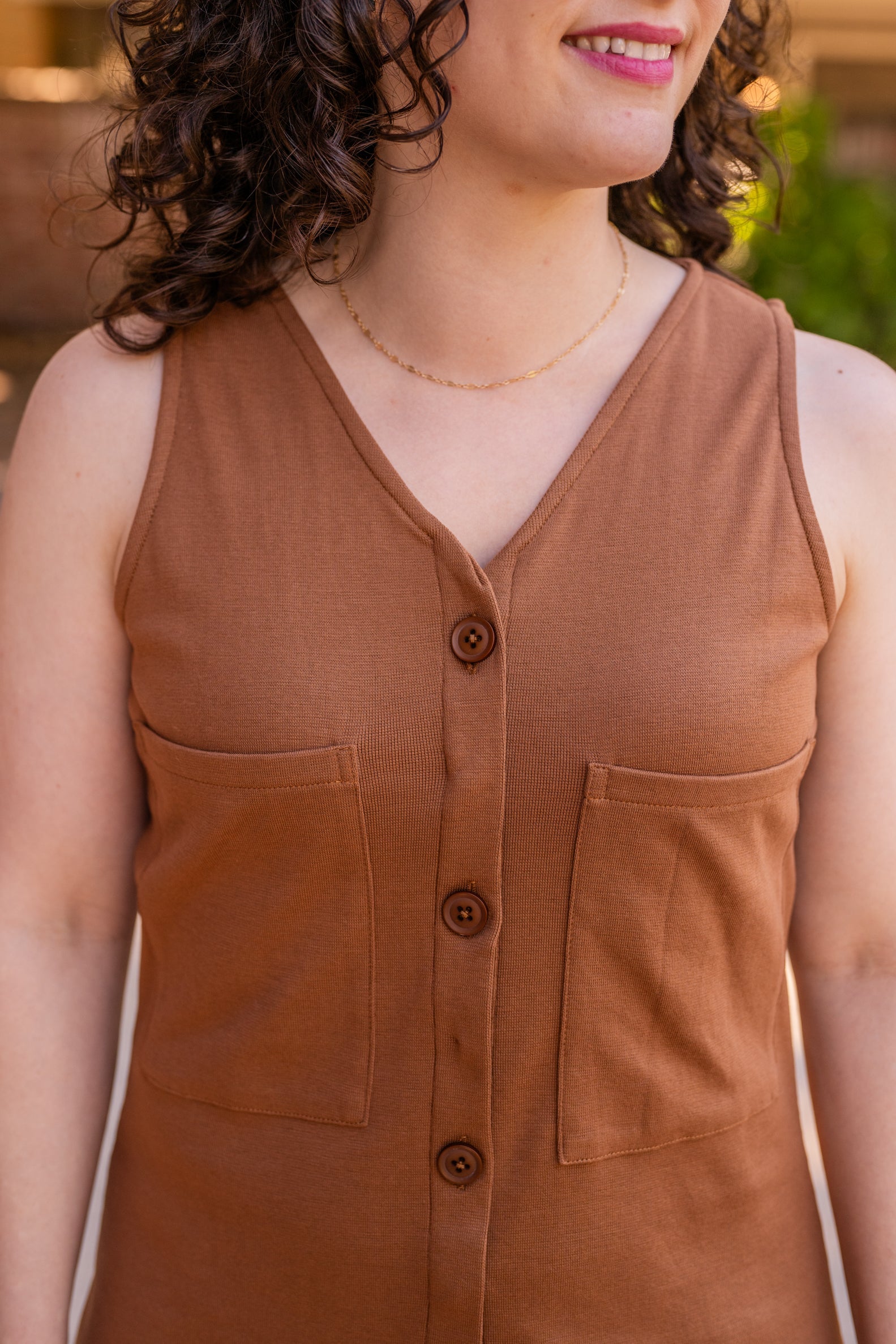 Annie Button-Front Dress