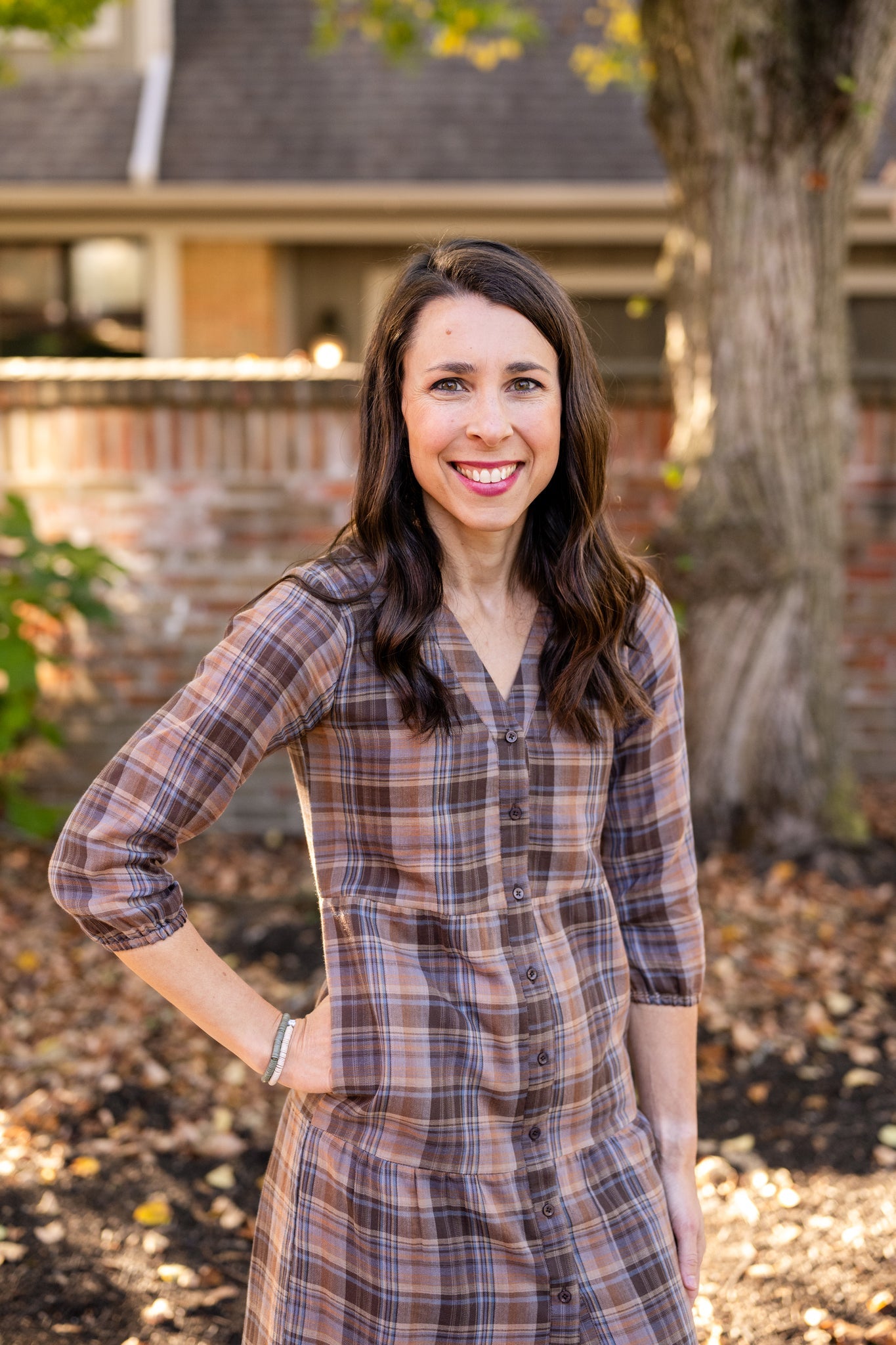Button Front Tiered Dress