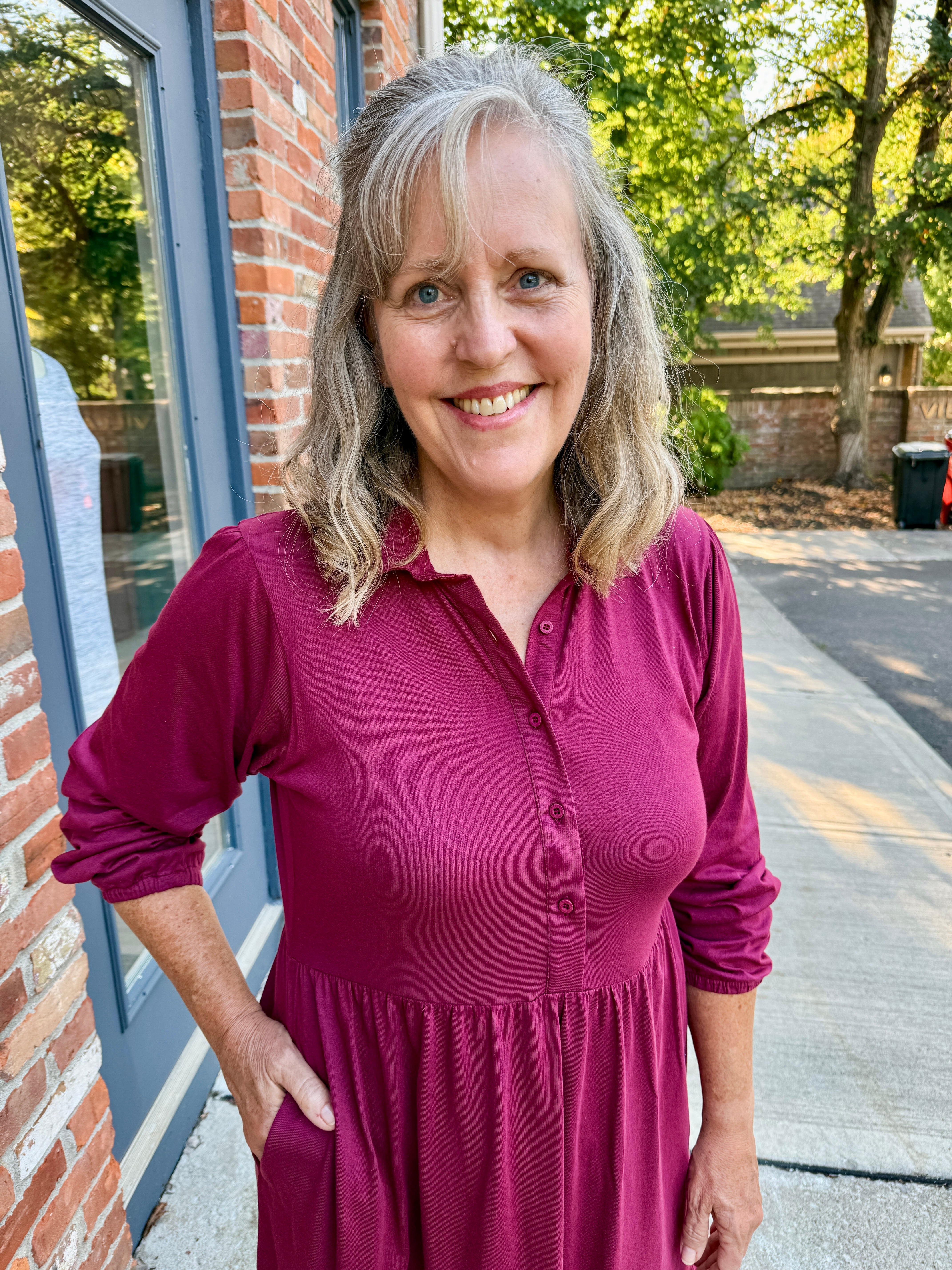 Tiered Knit Shirt Dress