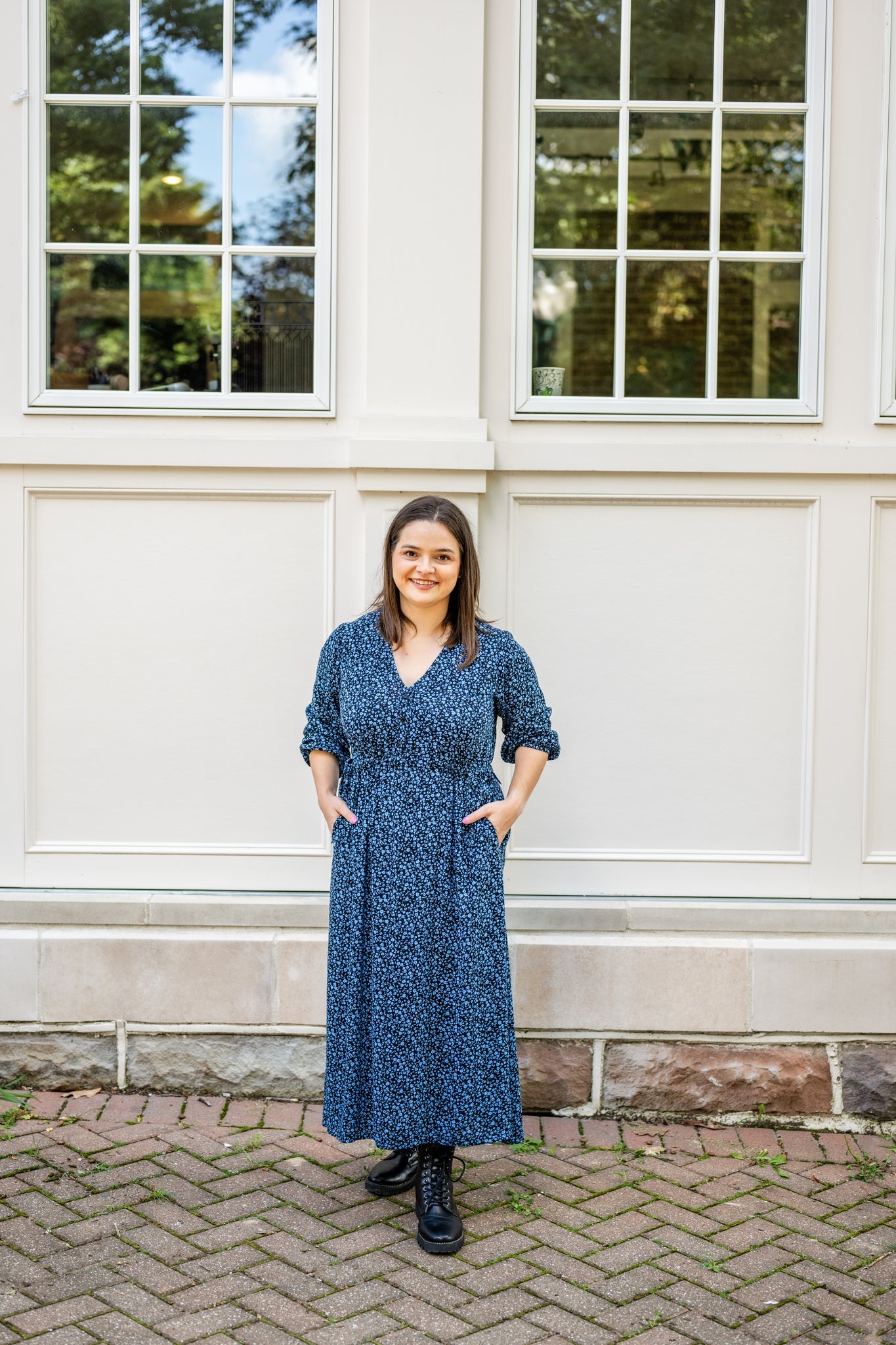 Midi Dress with Tie Waist