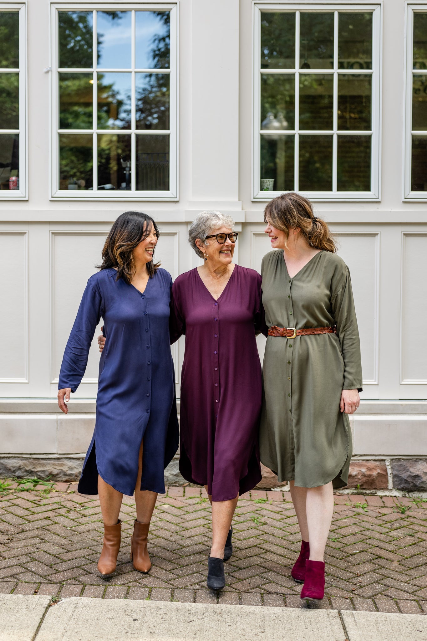 V-Neck Tunic Button-Up Dress