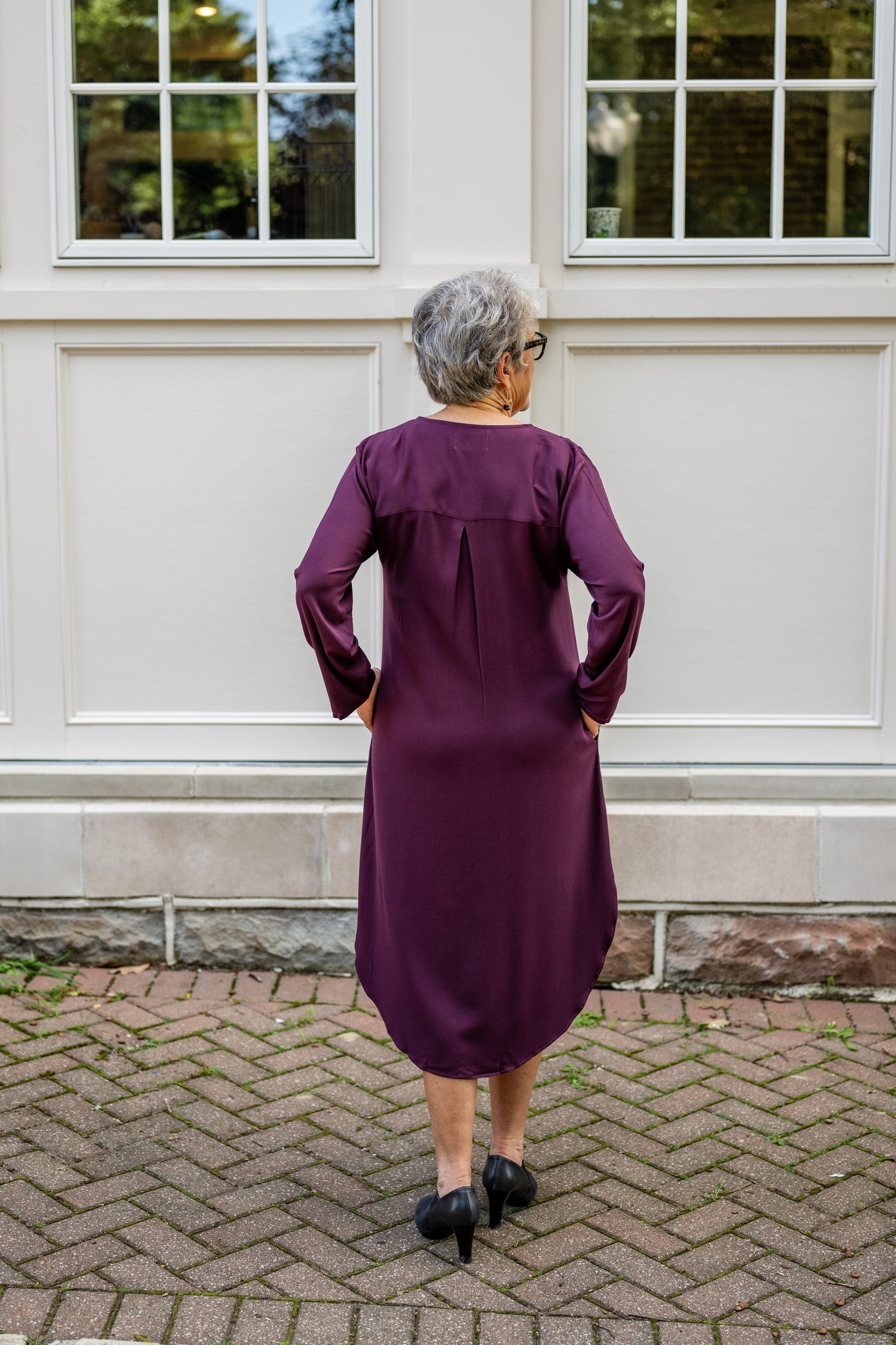 V-Neck Tunic Button-Up Dress