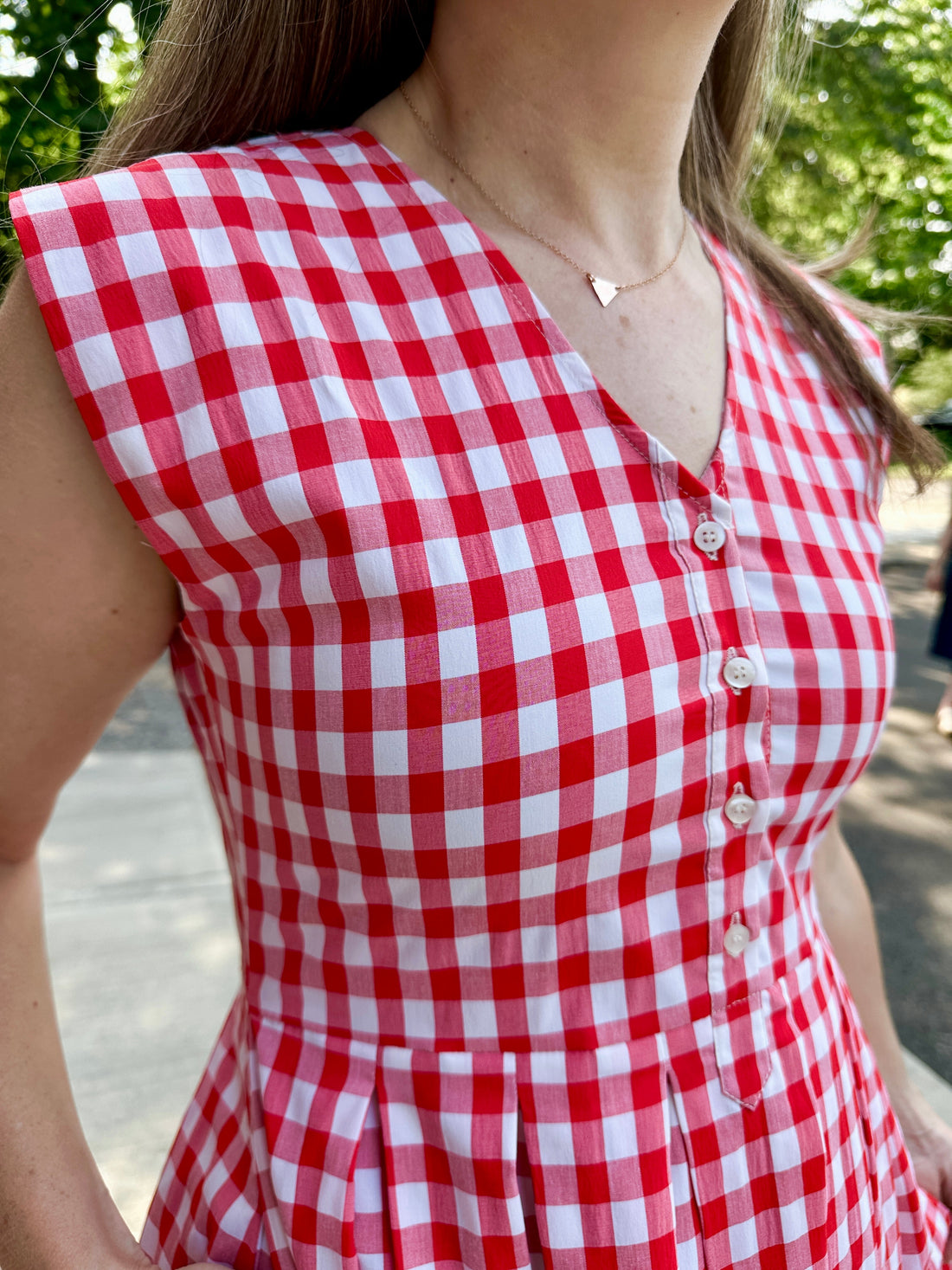 Jewel Button-Front Midi Dress