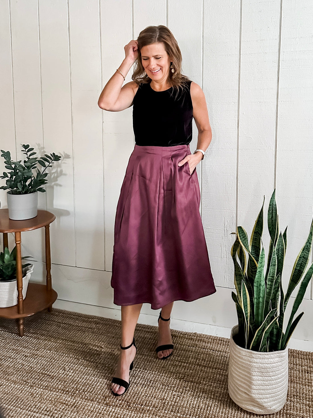 Wide Box Pleat Skirt