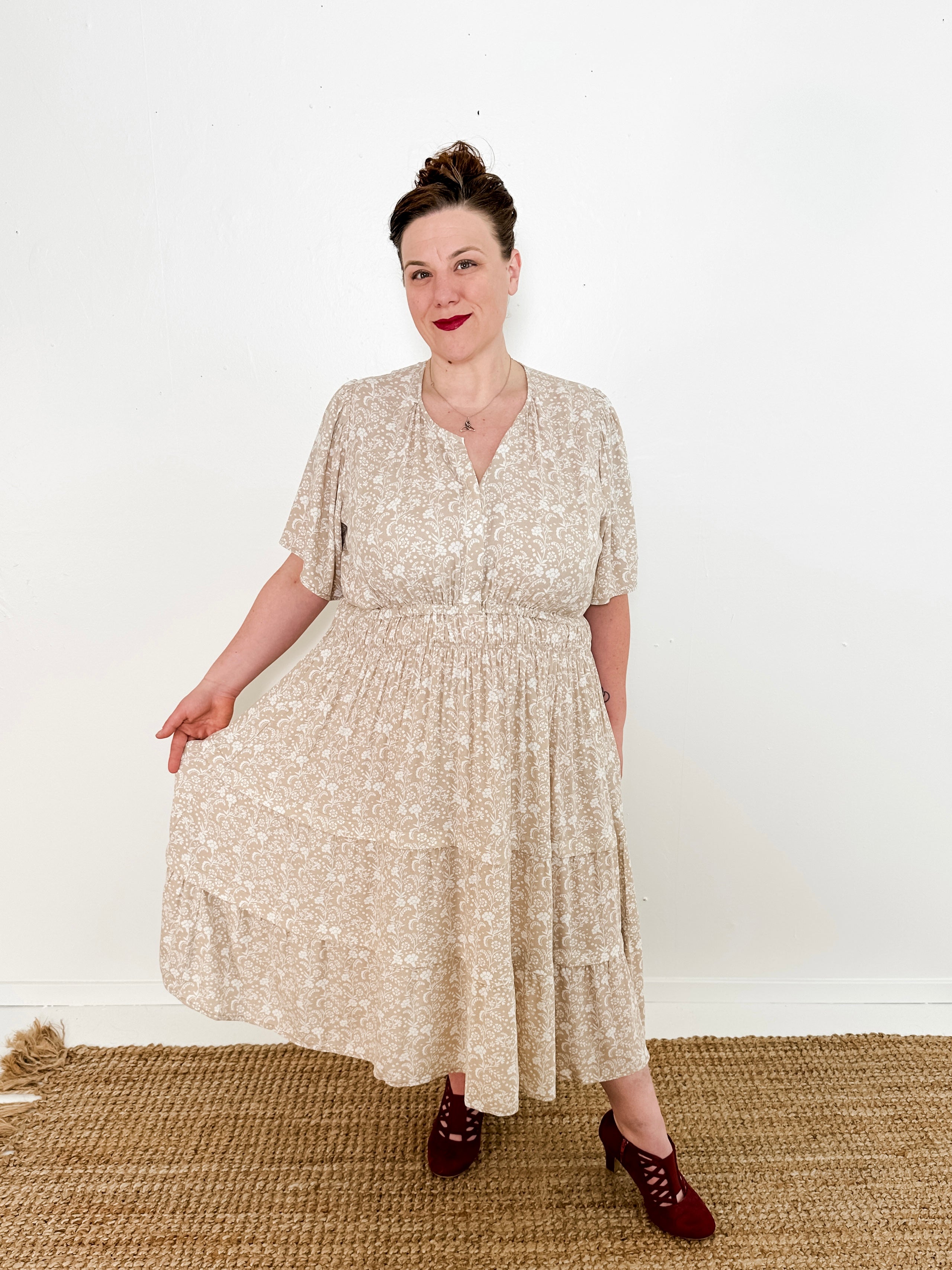 Portofino Midi Dress with Short Sleeves