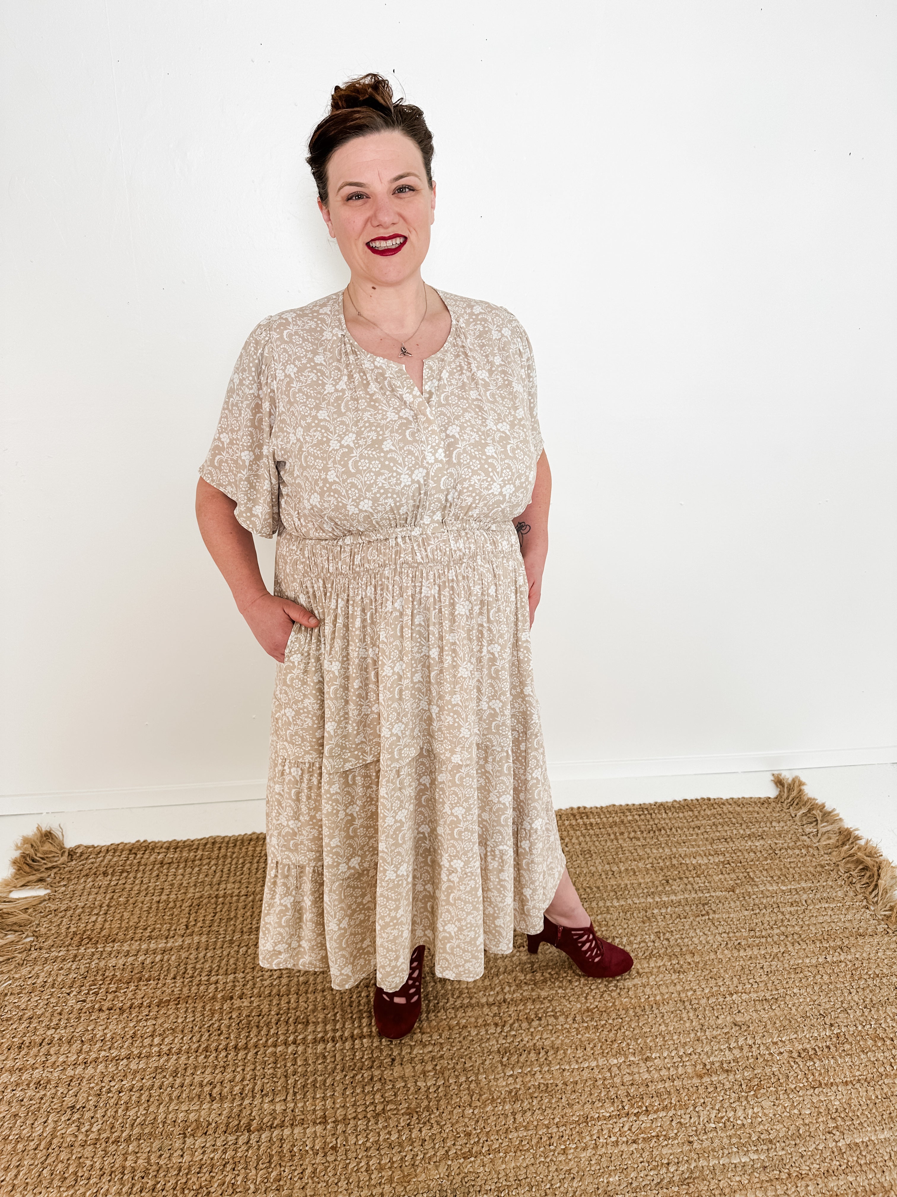 Portofino Midi Dress with Short Sleeves