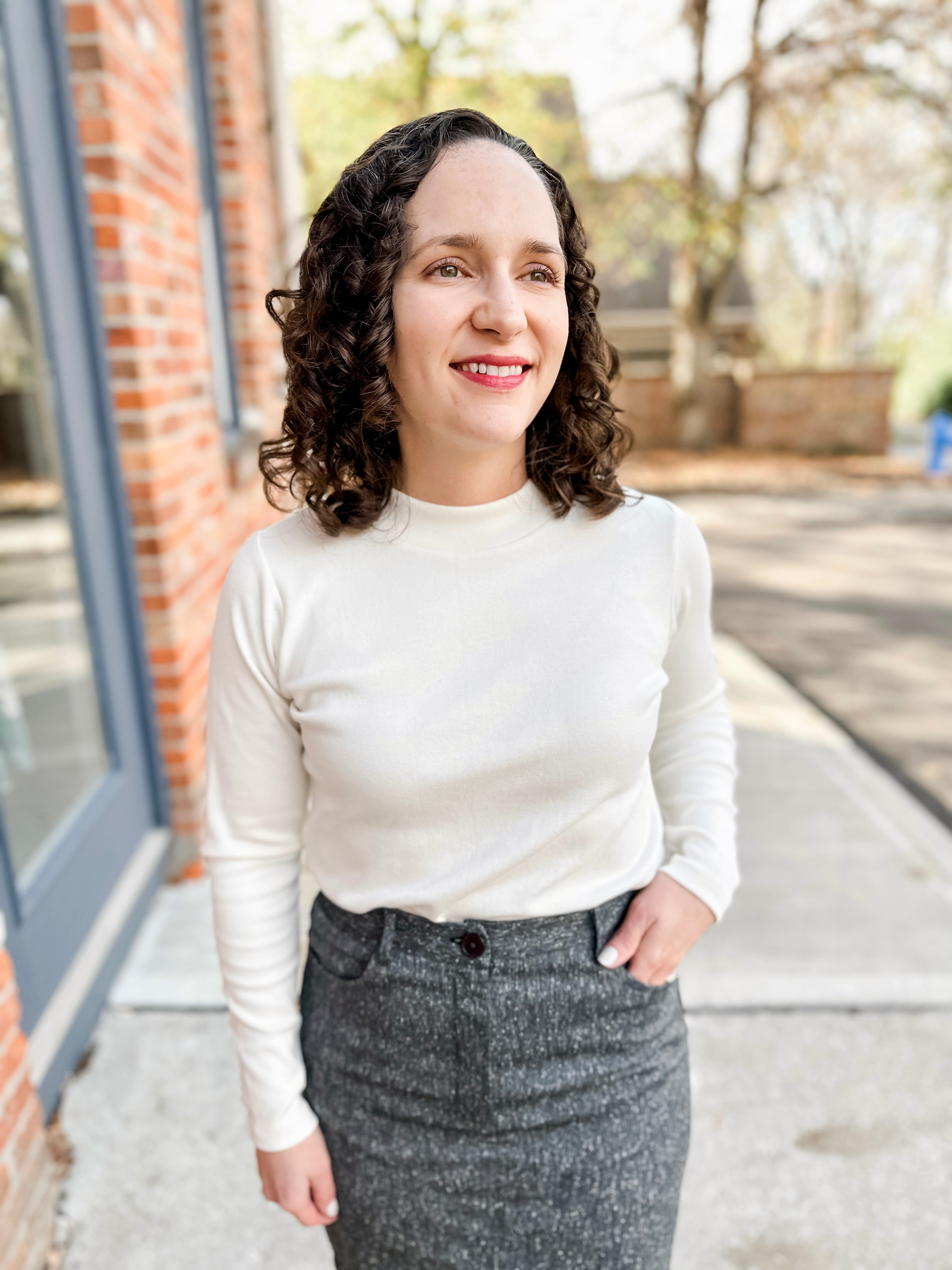 Long Sleeve Low Mock Top