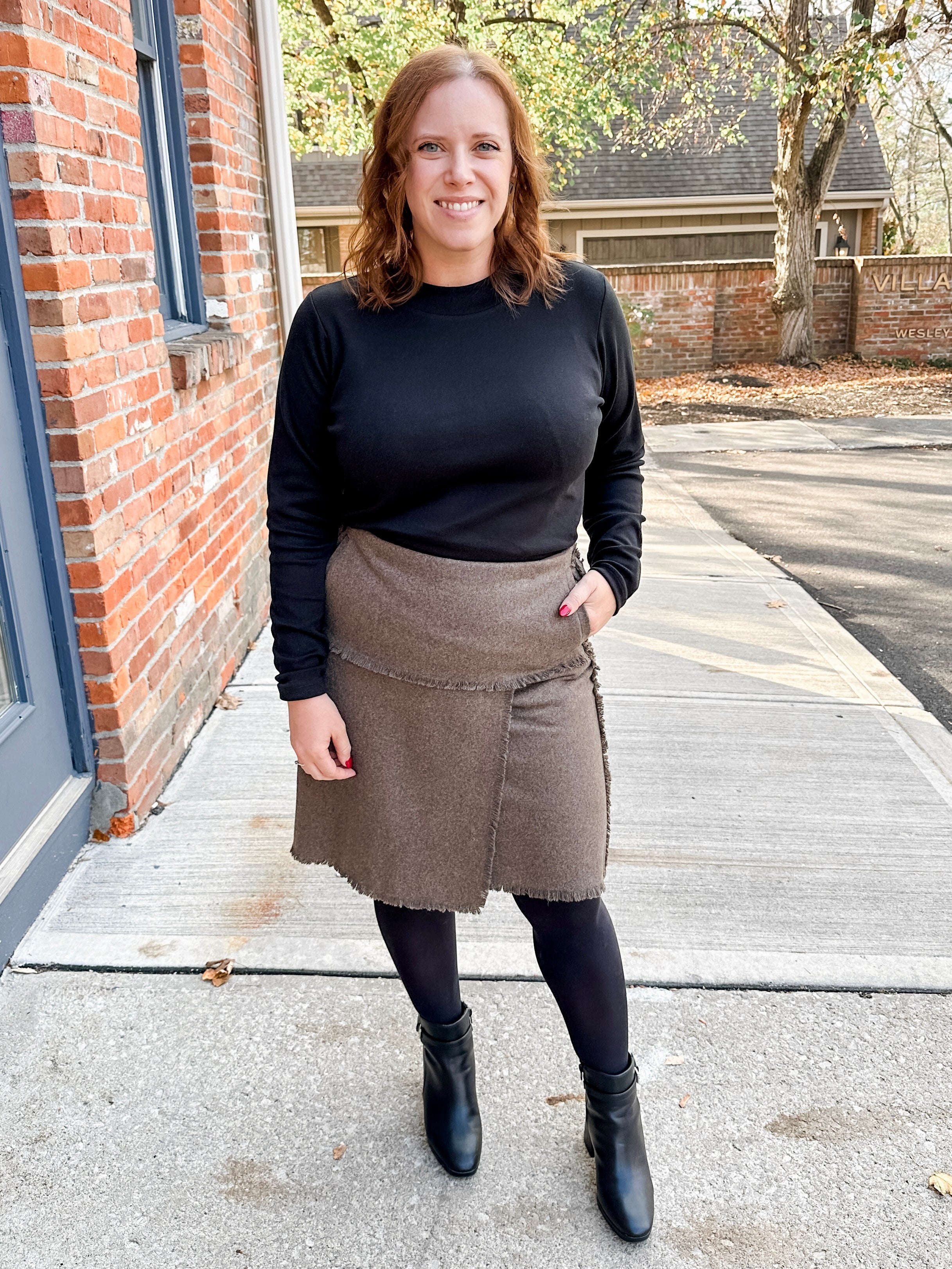 Long Sleeve Low Mock Top